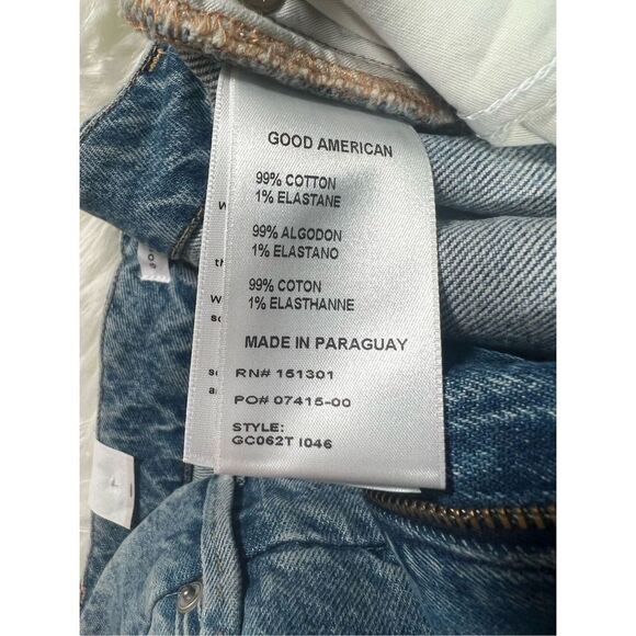 NWT Good American Women's Indigo Good Classic Distressed Stretch Jeans‎ S… - Picture 8 of 9
